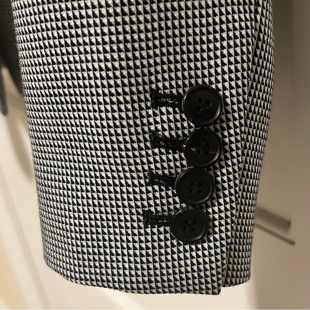 CHIC NWT $445 REISS ROMY BLAZER - BLACK / WHITE CHECK - SIZE 6 - Picture 7 of 10